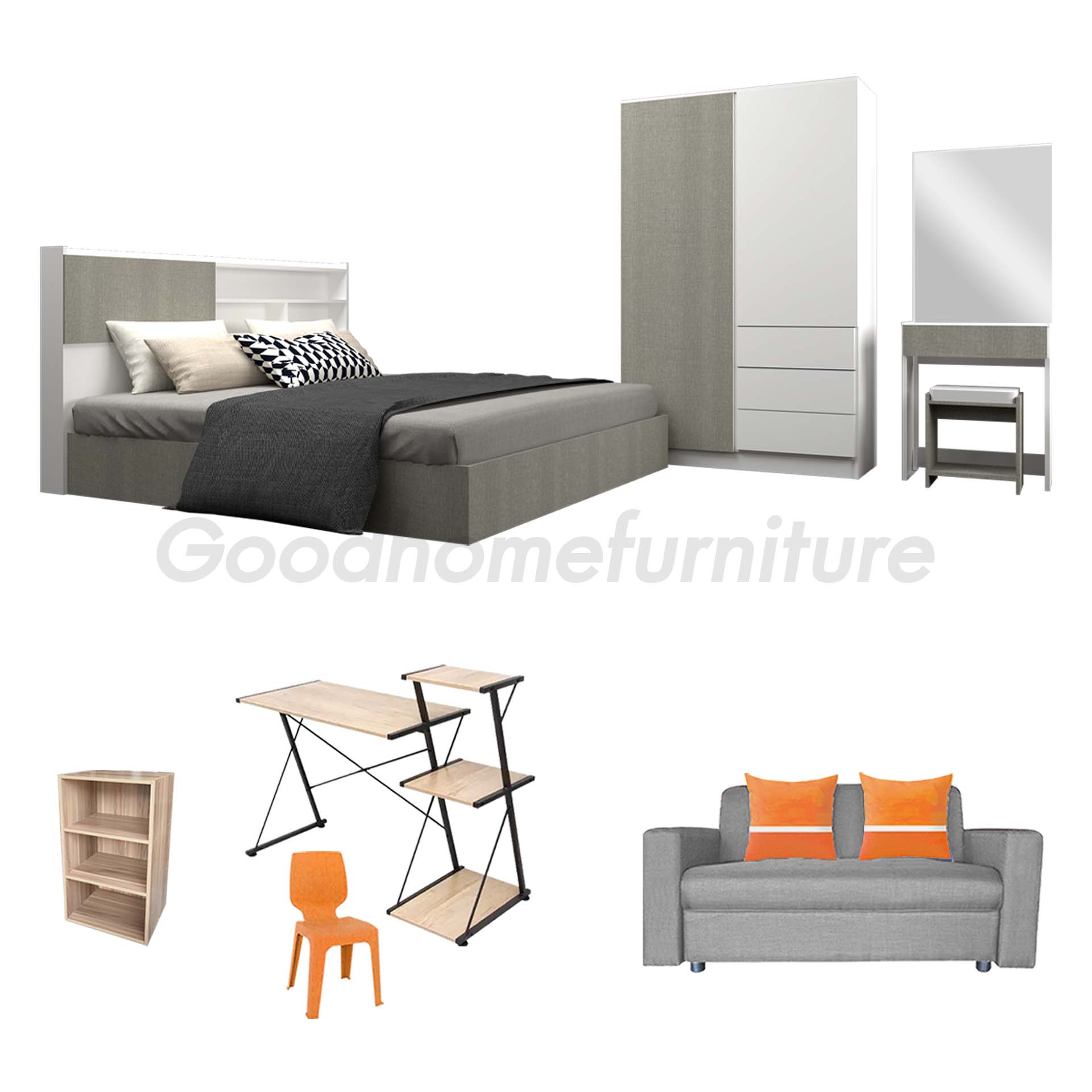 ชุดห้องนอนไวท์คาสเซิล 9 ชิ้น