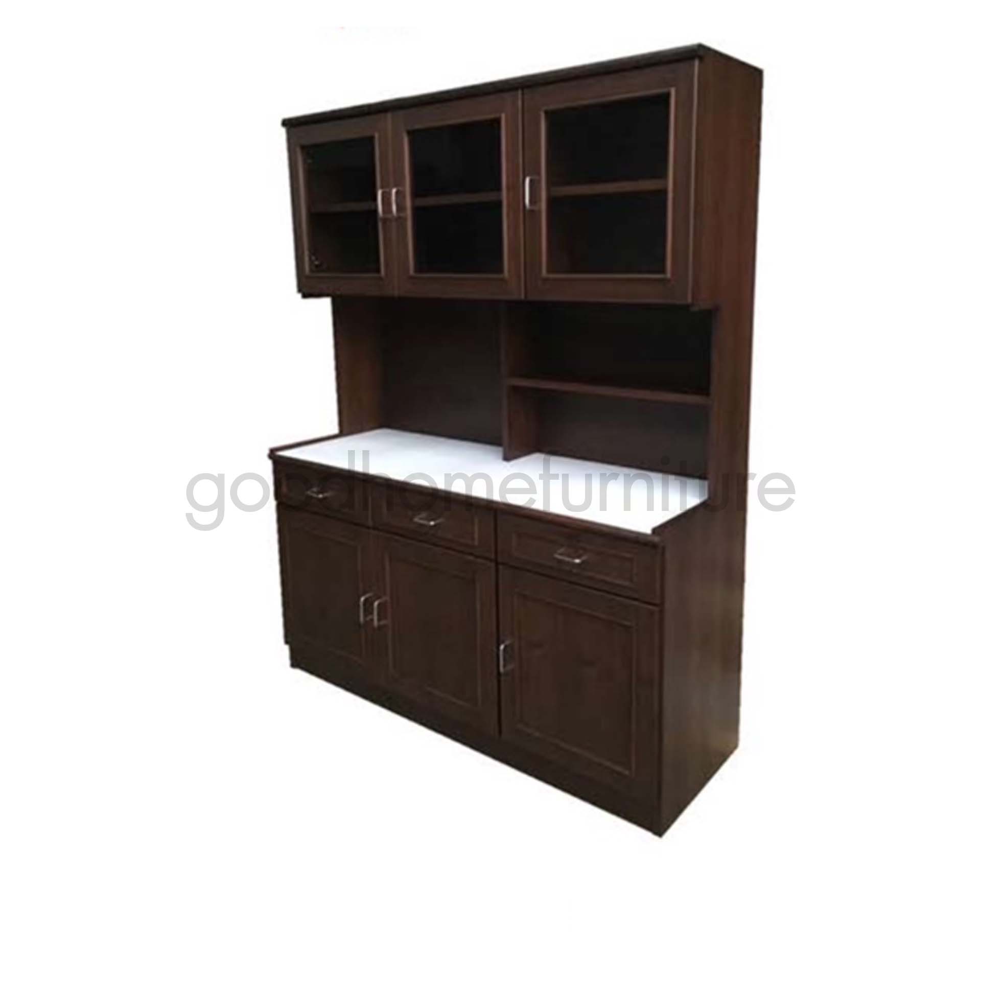 ตู้เคาน์เตอร์ รุ่น ไม้อัดสักมีบน เรียบ 150 ซม.