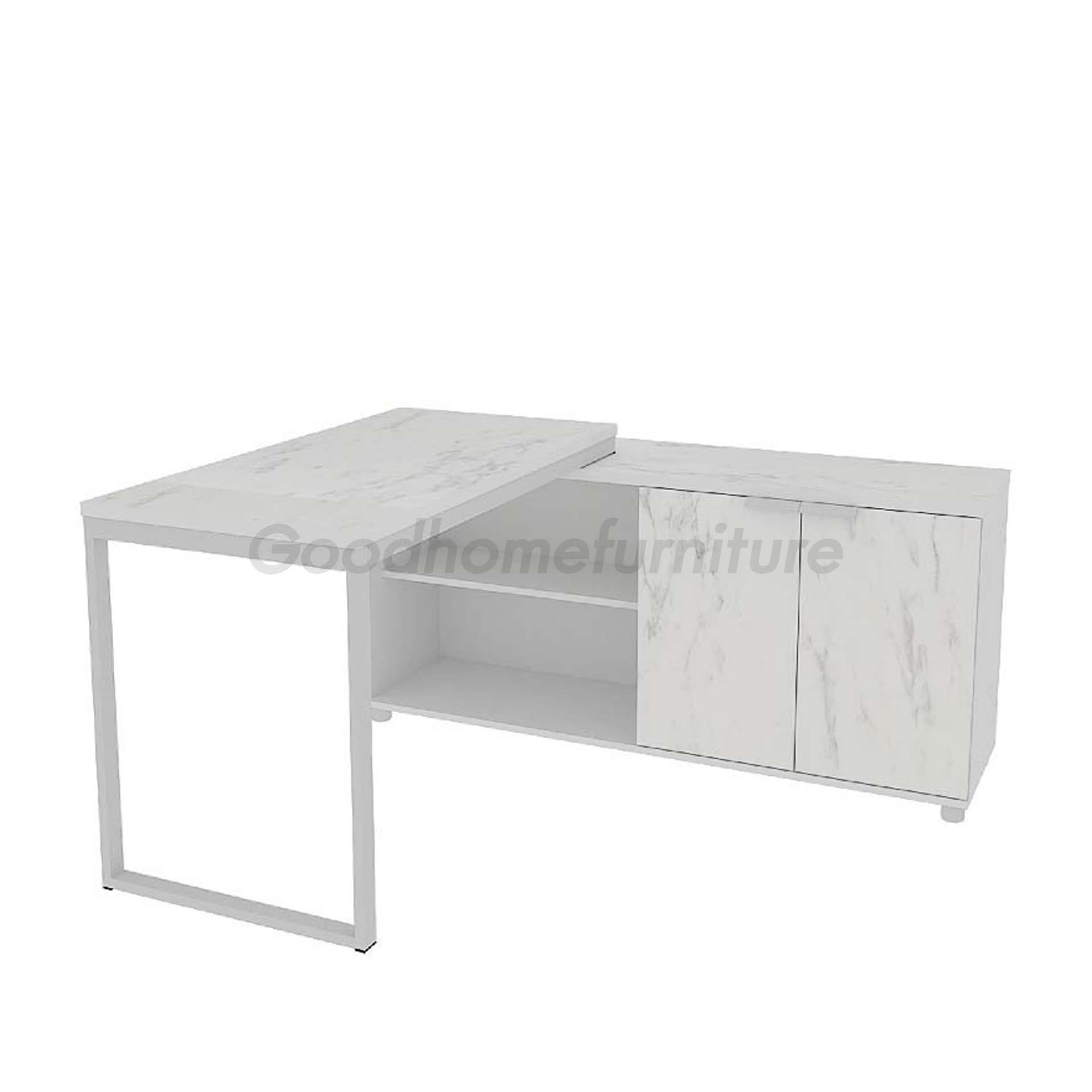 โต๊ะทำงานตัวแอล 120 ซม. พร้อมตู้ต่อข้าง