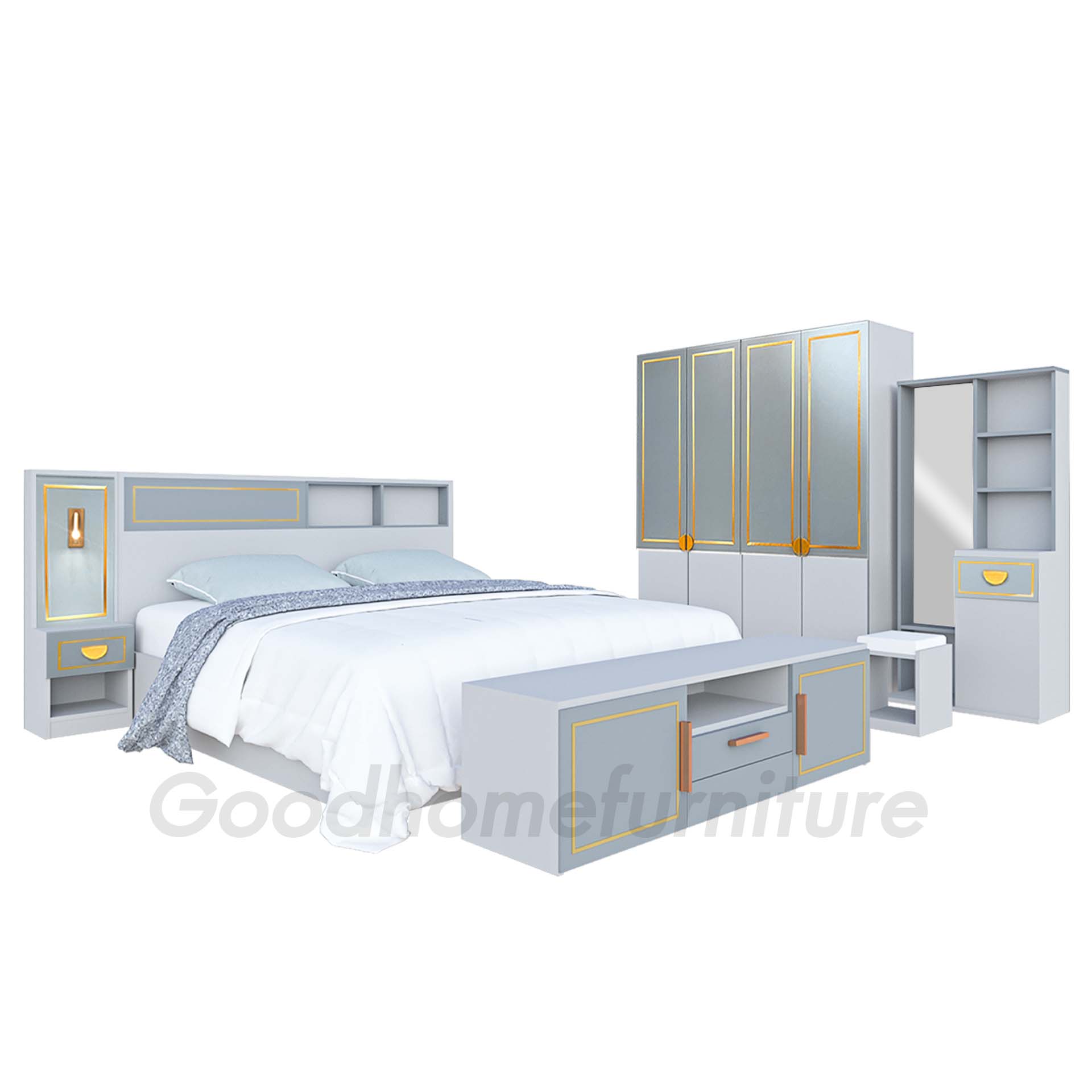 ชุดห้องนอนอเดลเกรย์ 6 ฟุต