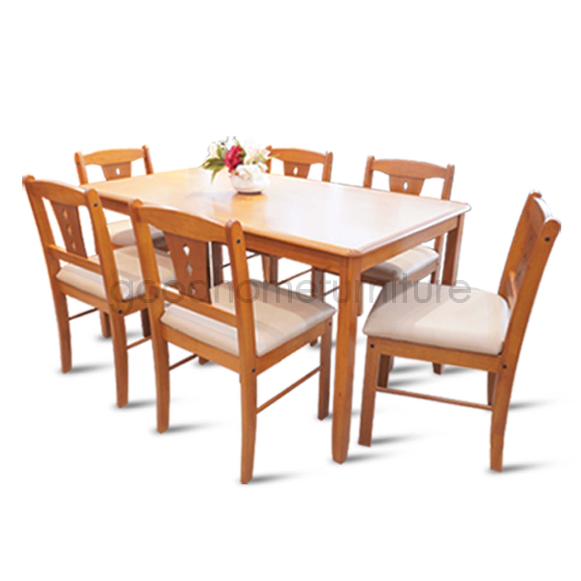 ชุดโต๊ะอาหารไม้  4- 6 ที่นั่ง รุ่นแพนด้า