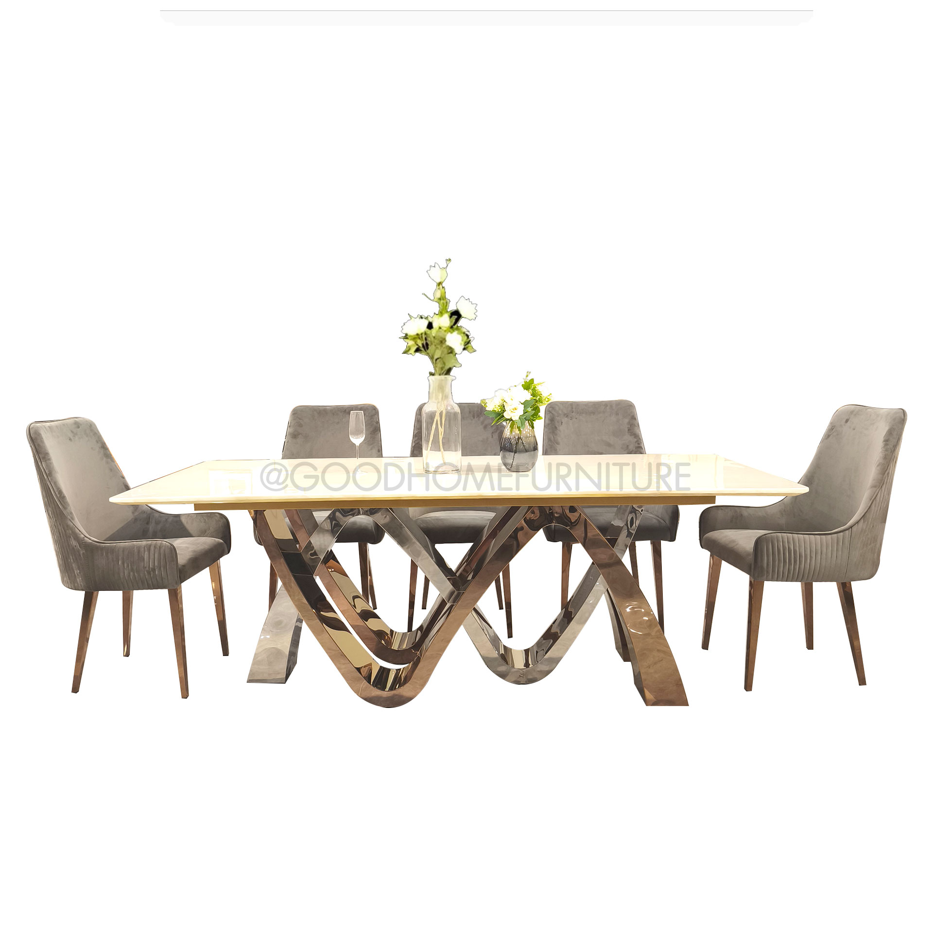 โต๊ะอาหาร 6 ที่นั่ง เอเวอร์แลนด์พิงค์โก้