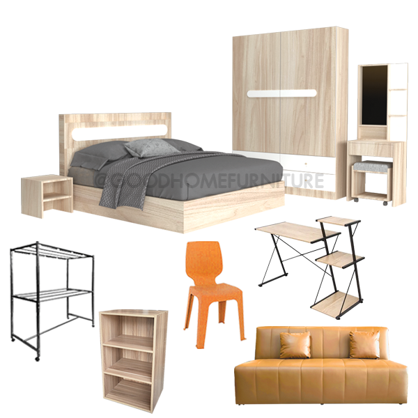 ชุดห้องนอนโอ๊คลิน 9+1 ชิ้น