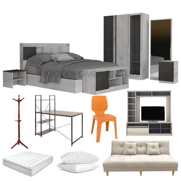 ชุดห้องนอนมูนสโตน 10+2 ชิ้น