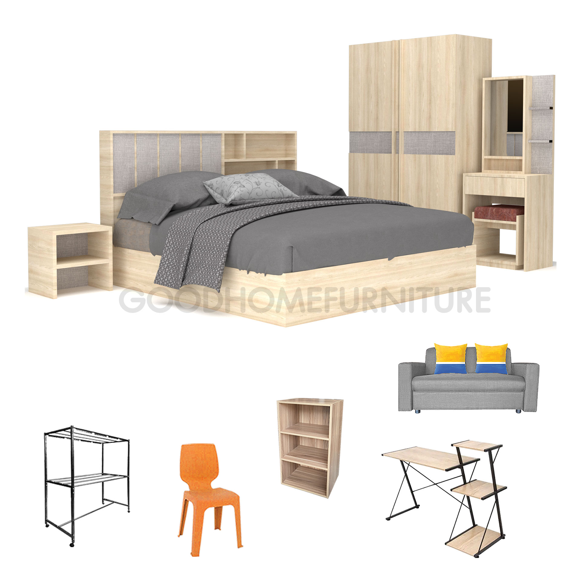 ชุดห้องนอนคลาสสิก 9+1 ชิ้น