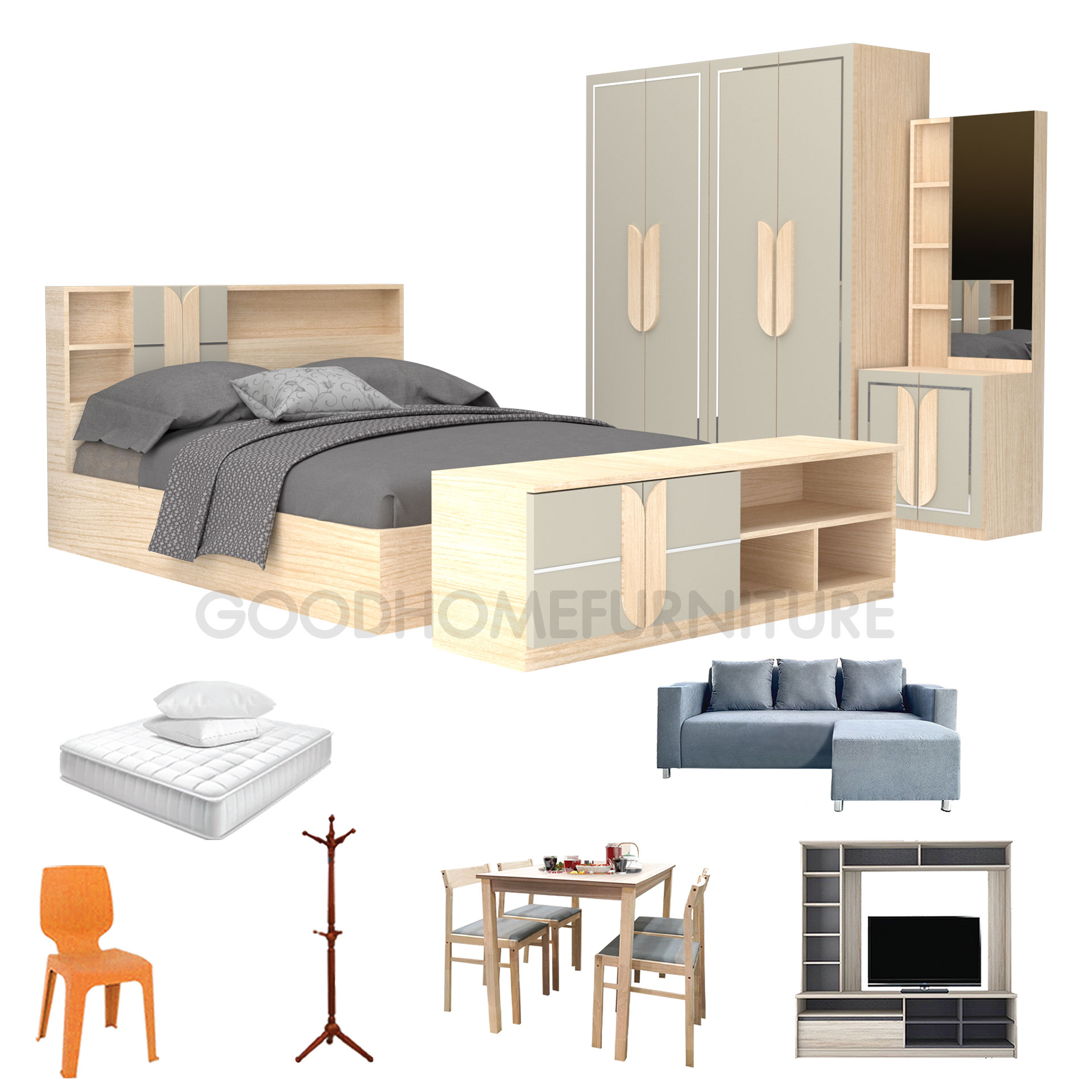 ชุดห้องนอนทิวลิป 10+1 ชิ้น