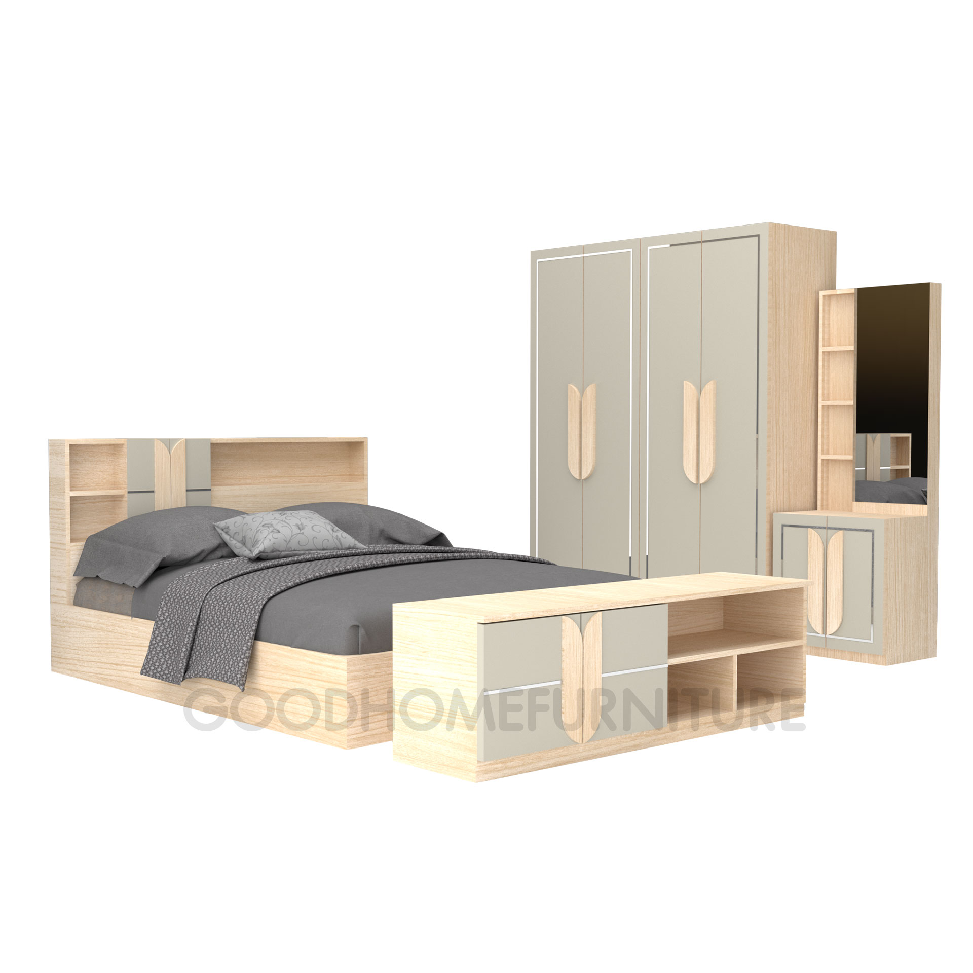 ชุดห้องนอนทิวลิป 4+1 ชิ้น