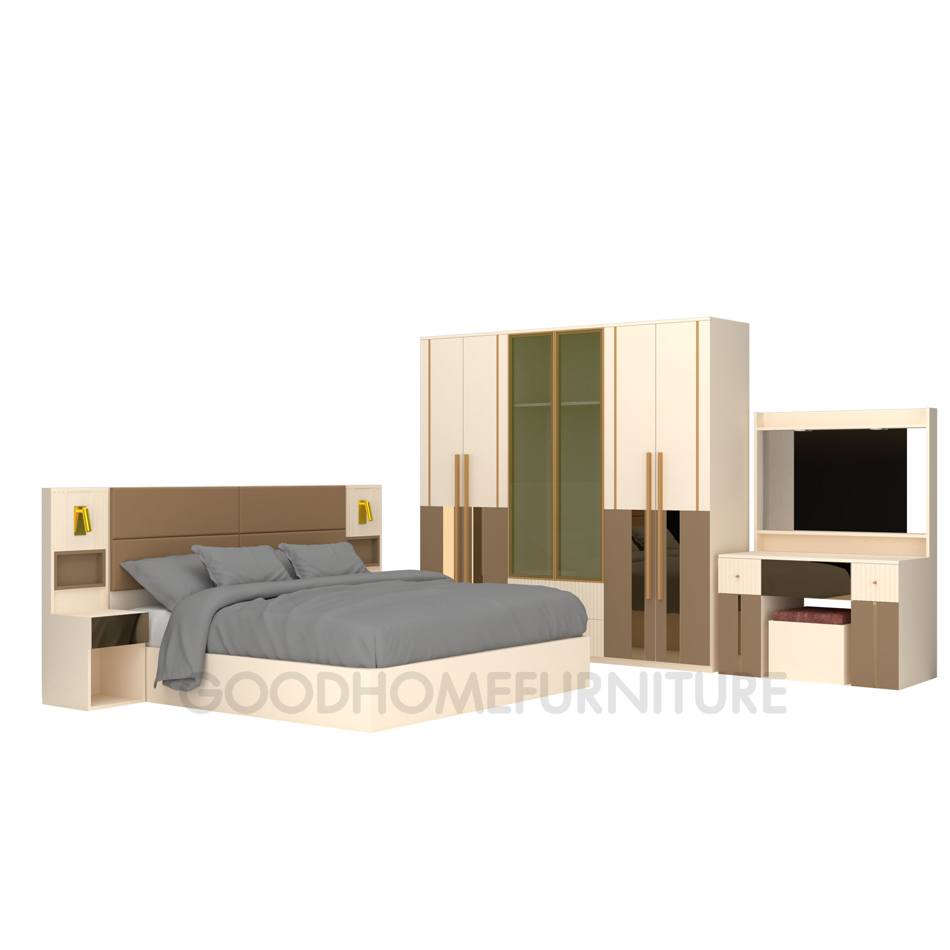 ชุดห้องนอนโกล์ว 7 ชิ้น